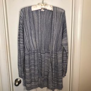 Wild Pearl Blue & White Heathered Slouchy Cardigan